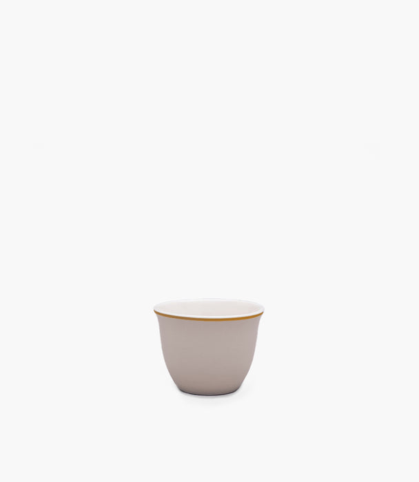 Amina Beige/Gold Coffee Cup Set/6 pcs 70mL