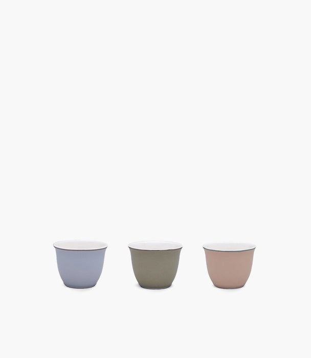 Amina Blue,Green,Sand Platinum Coffee Cup Set/6 pcs 70mL