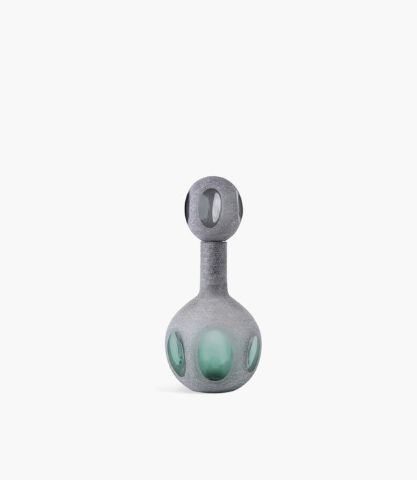 Sentinel Glass Bottle Green&Grey 19*19*43.5 Cm