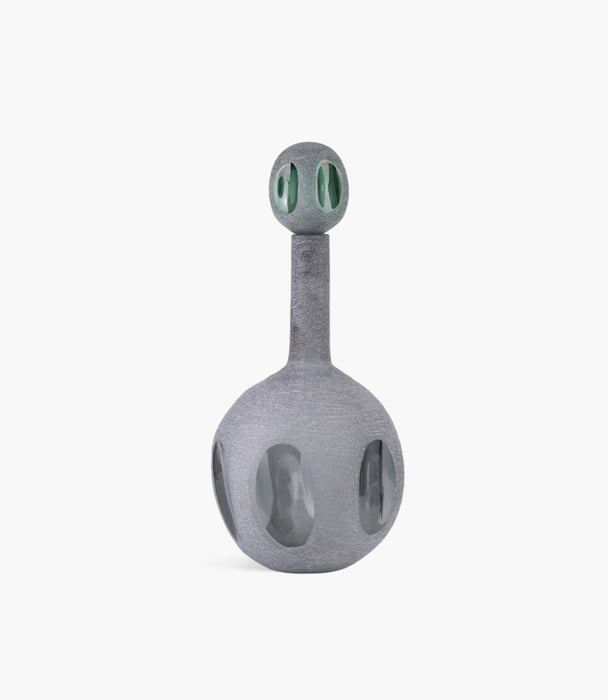 Sentinel Glass Bottle Grey&Green 29.5*29.5*62.5 Cm
