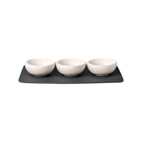 Newmoon Dip Bowl & Tray Set 4 Pieces