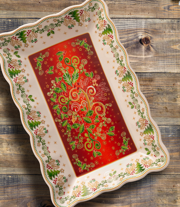 Sparkling Christmas Rectangular Tray 32*21cm