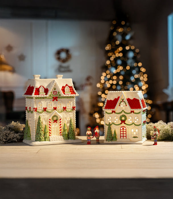 Sparkling Christmas Christmas Resin House with Led lights 31