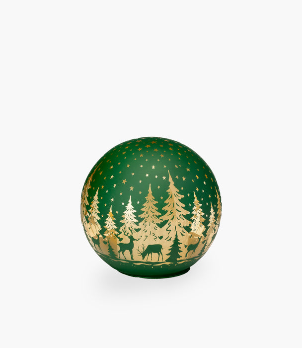 Sparkling Christmas Green Glass Ball L 14.5cm