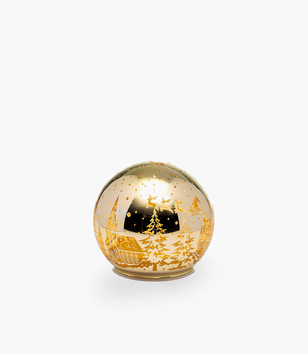Sparkling Christmas Gold Glass Ball M 11cm