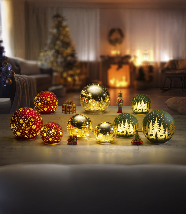 Sparkling Christmas Gold Glass Ball M 11cm