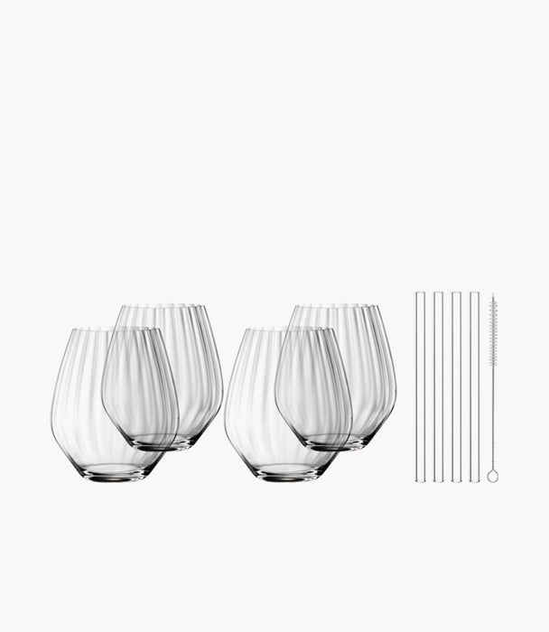 Tastes Good Tonic Glasses set of 4 with glass straws