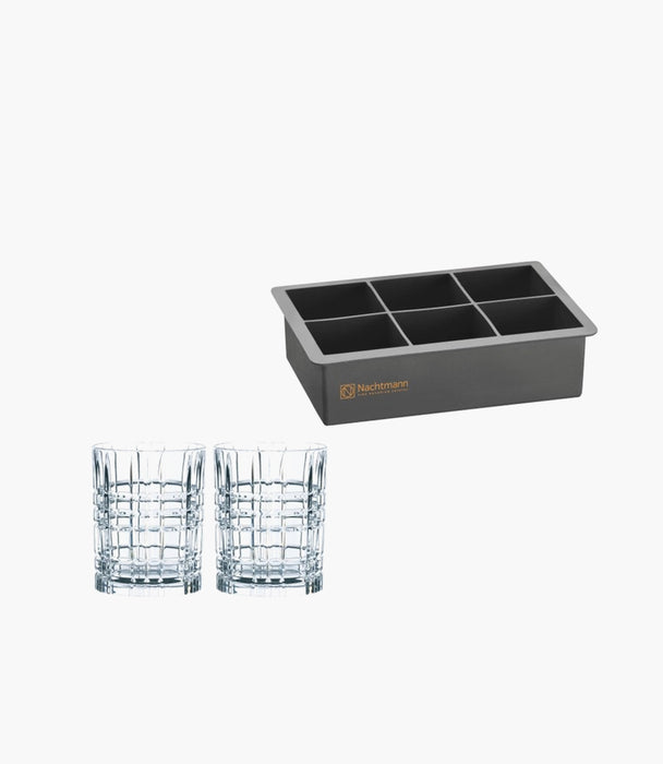 Square Ice cube with 2 Glasses
