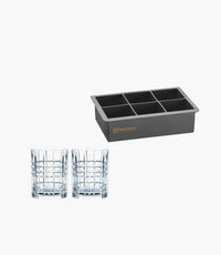 Square Ice cube with 2 Glasses - Roomours