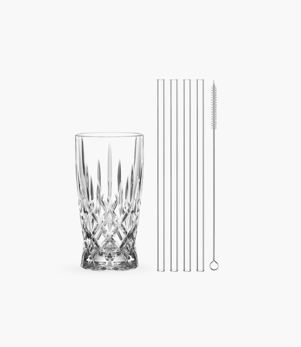 Noblesse Latte Macchiato Set of 4 with Glass Straws