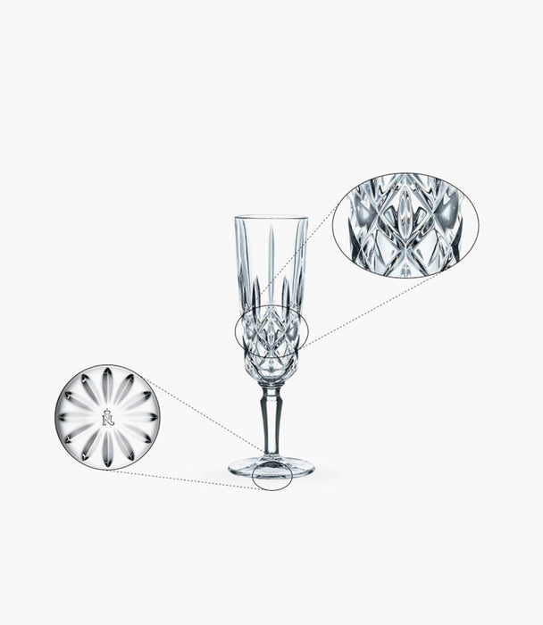Noblesse Flute Glasses set of 6 - Roomours