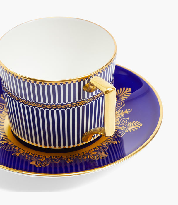 Anthemion Blue Tea Cup and Saucer Iconic