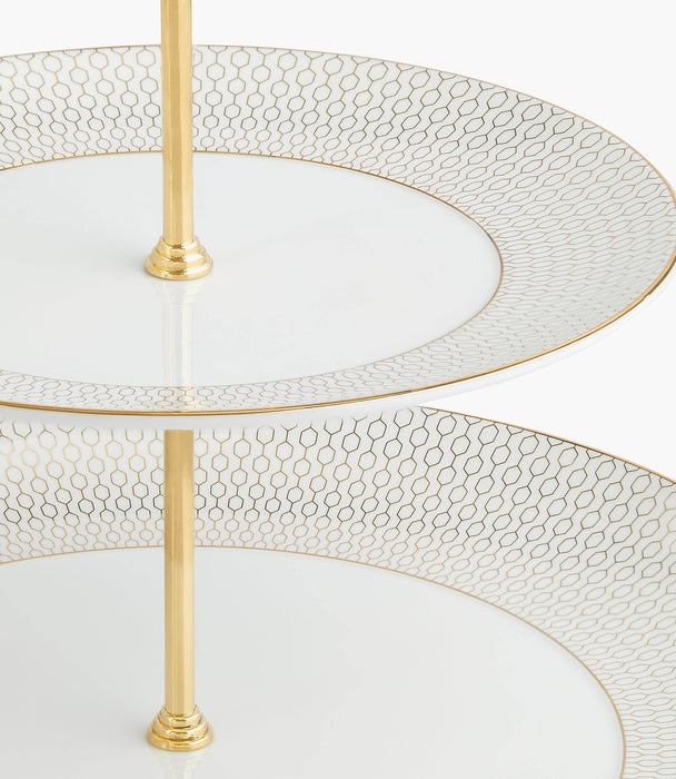 Gio Gold 2 Tier Cake Stand - Roomours