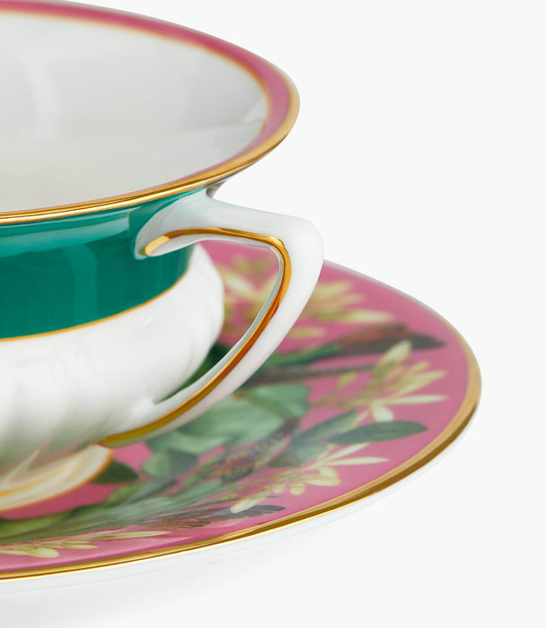 Wonderlust Pink Lotus Teacup and Saucer - Roomours