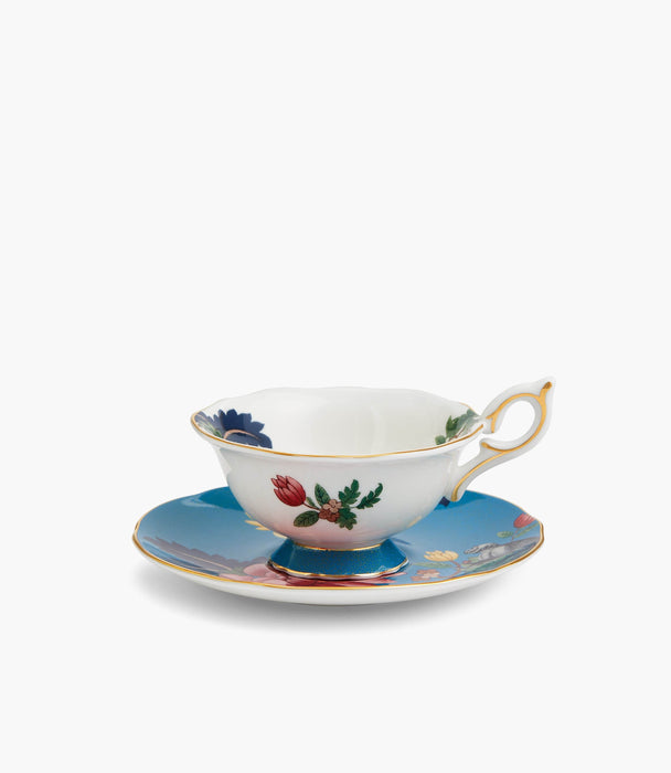Wonderlust Sapphire Garden Teacup and Saucer - Roomours