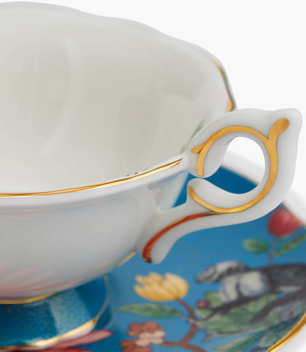 Wonderlust Sapphire Garden Teacup and Saucer - Roomours