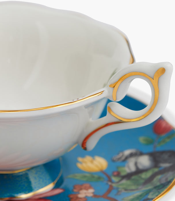 Wonderlust Sapphire Garden Teacup and Saucer