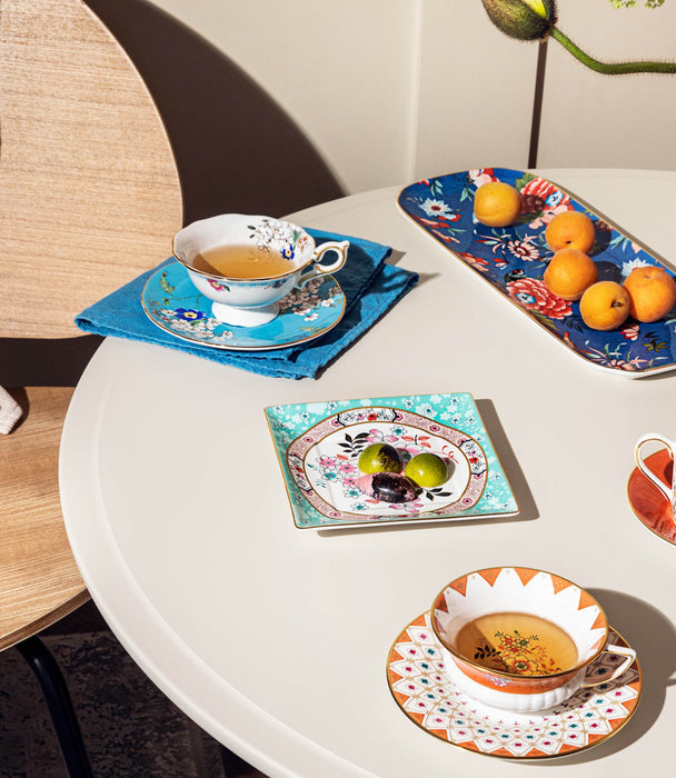 Wonderlust Sapphire Garden Teacup and Saucer - Roomours