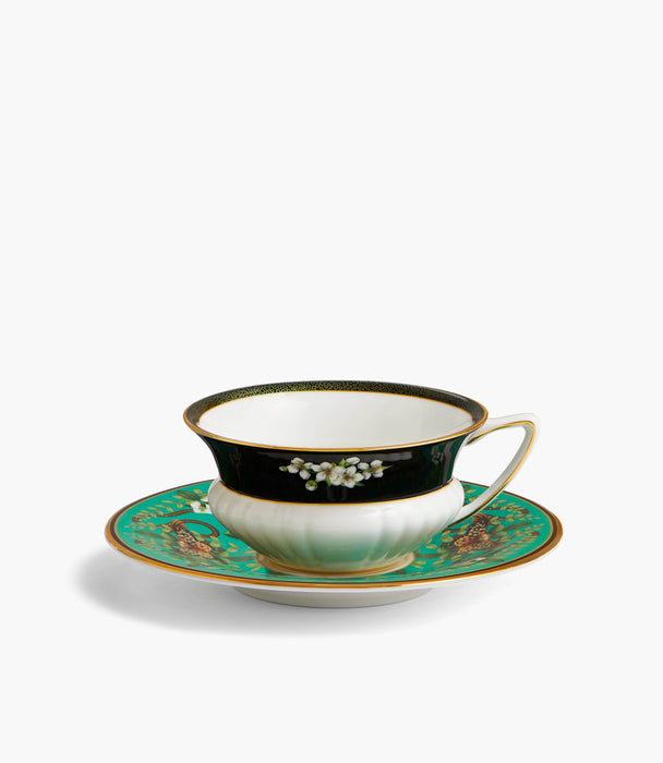 Wonderlust Emerald Forest Teacup and Saucer - Roomours