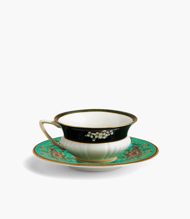 Wonderlust Emerald Forest Teacup and Saucer - Roomours