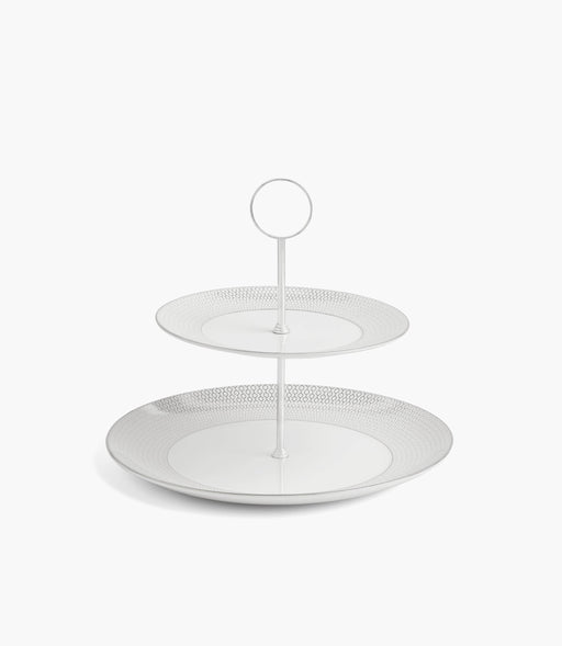 Gio Platinum 2 Tier Cake Stand - Roomours