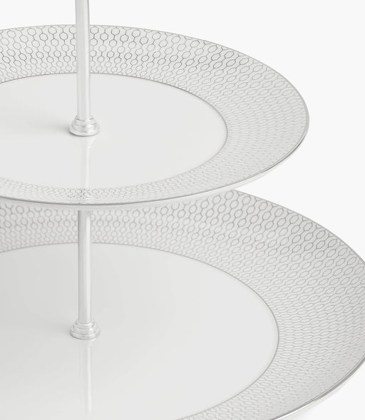 Gio Platinum 2 Tier Cake Stand - Roomours