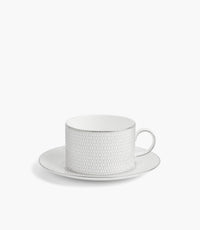 Gio Platinum Teacup and Saucer - Roomours