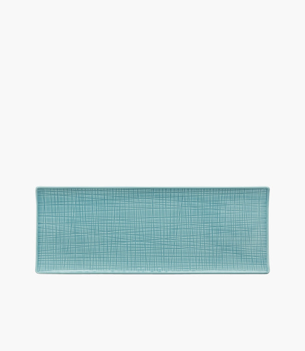 Mesh Platter flat 34x13cm Porcelain Blue