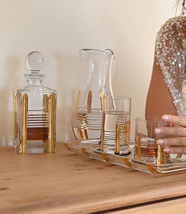 كأسين هاي بول كريستال من مجموعة "غاب" ذهبي