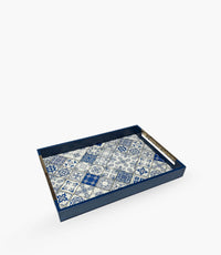 Kiara Blue Gold Tray 48*33.5*5 cm - Roomours