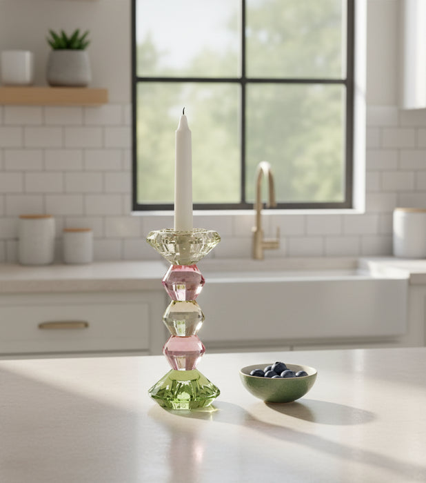 Taper Candle Holder Small Pink 7*7*16.4cm