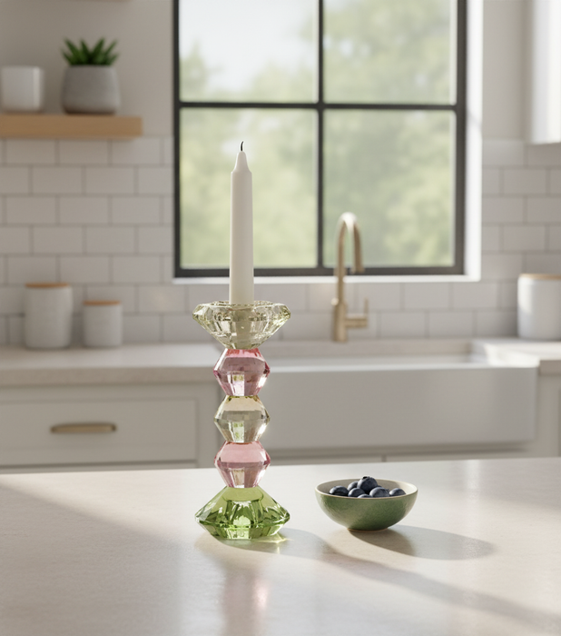 Taper Candle Holder Small Pink 7*7*16.4cm