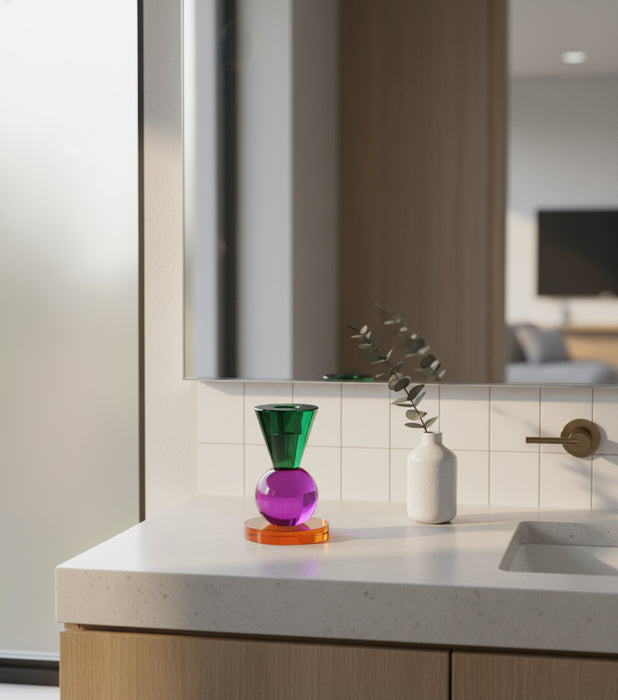 Taper Candle Holder Small G/P 8*8*12cm