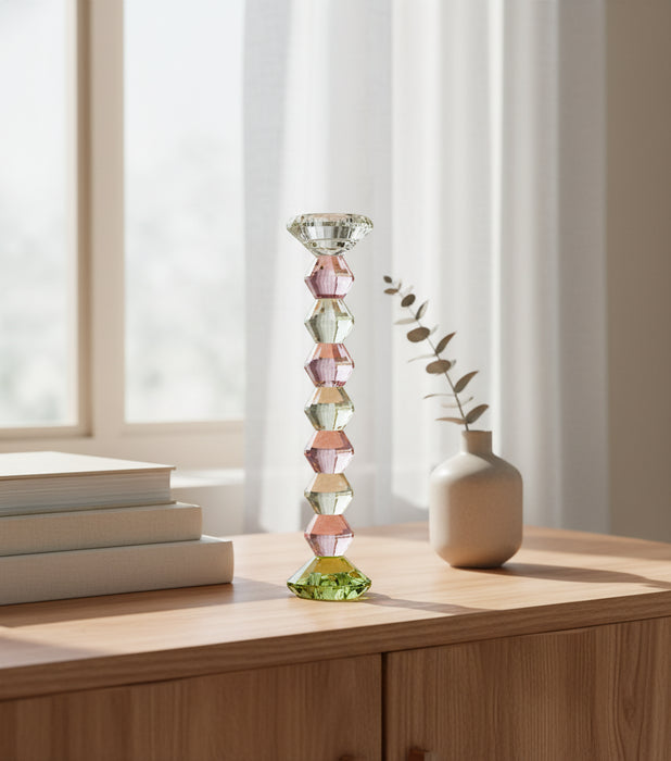 Taper Candle Holder Big pink 7*7*29.5cm