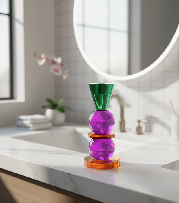 Taper Candle Holder Medium G/P 8*8*18.5cm