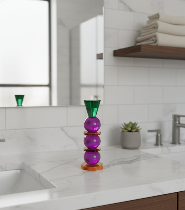 Taper Candle Holder Big G/P 8*8*24.5cm