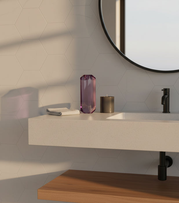 Taper Candle Holder Purple 6*6*17cm