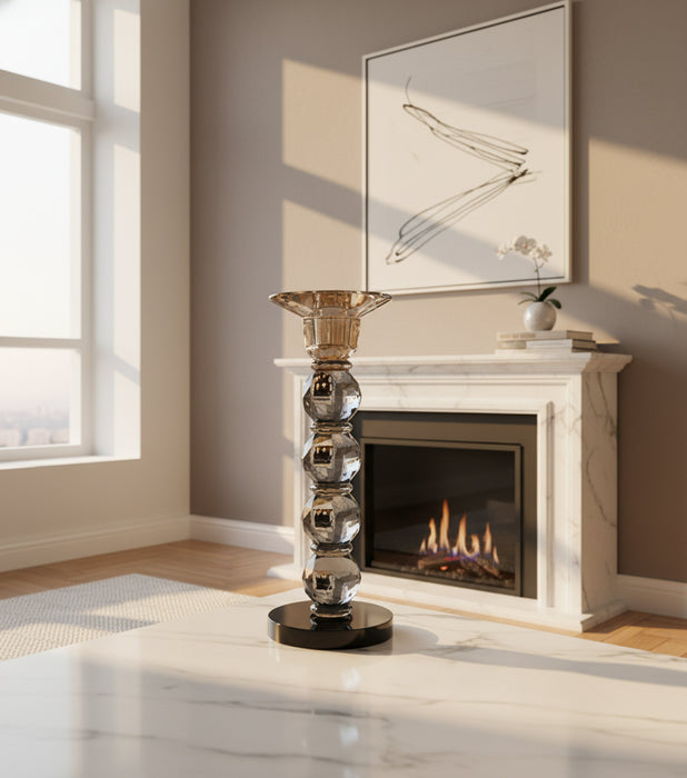 Taper Candle Holder Big Gray 10*10*26.7cm