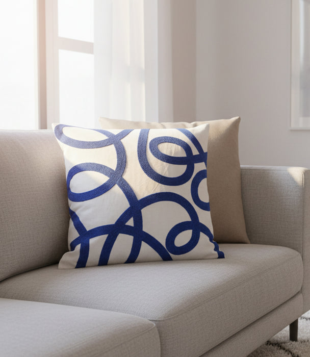 Lines Blue Cushion 45*45cm