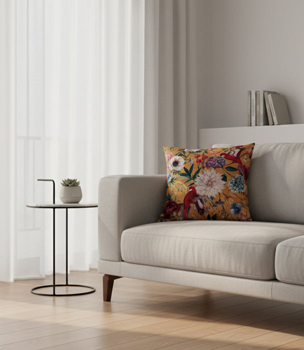 Floral Cushion Mustard 45*45cm