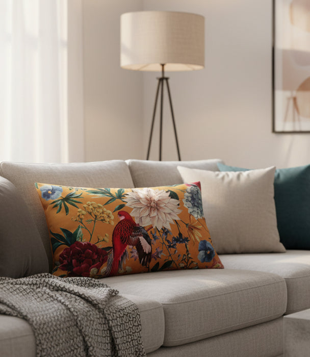 Floral Cushion Mustard 30*50cm