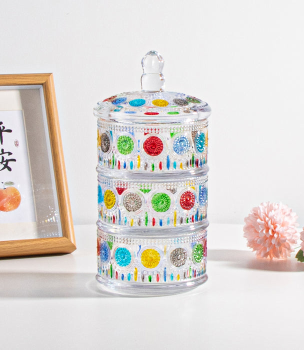 Sunflower 3-Layers Candy Jar 13*13*25.5cm