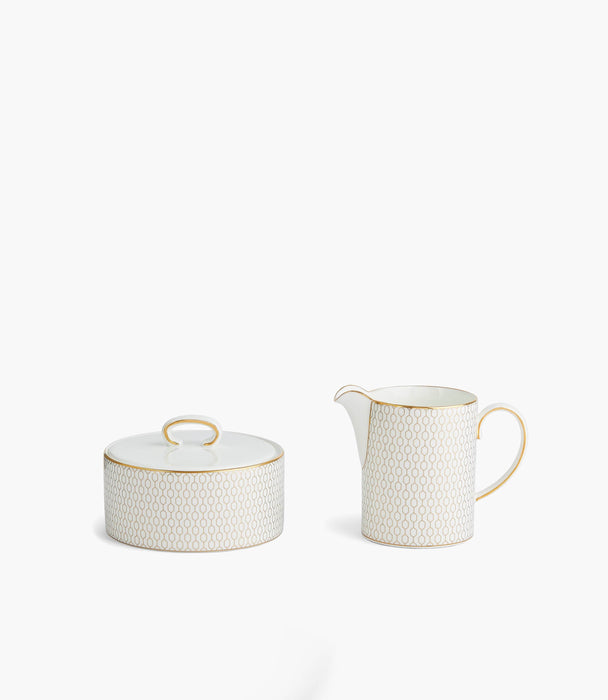 Gio Gold Covered Sugar and Creamer 2P Set - Roomours