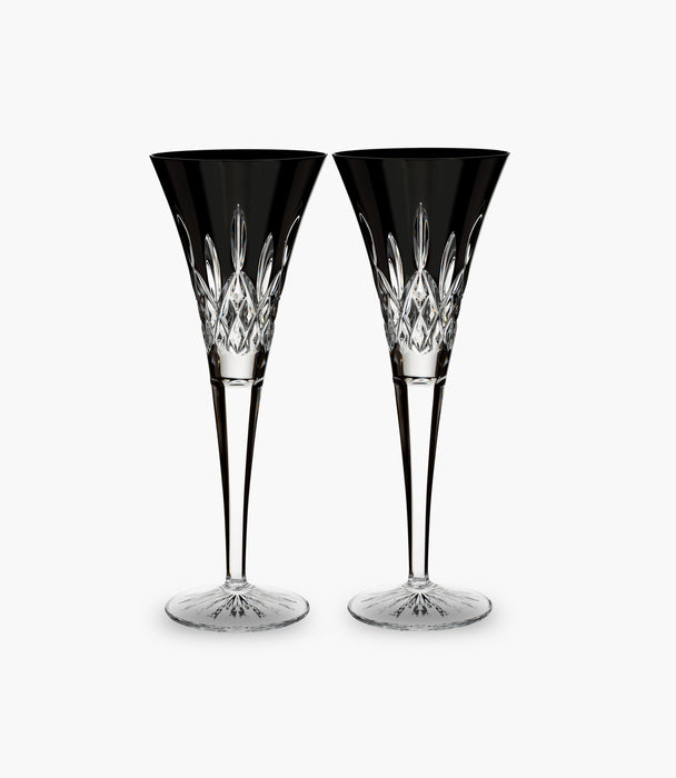 Lismore Toasting Flute Pair Black