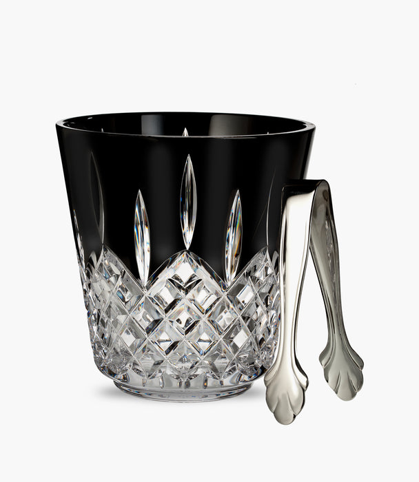 Lismore Ice Bucket & Tongs Black