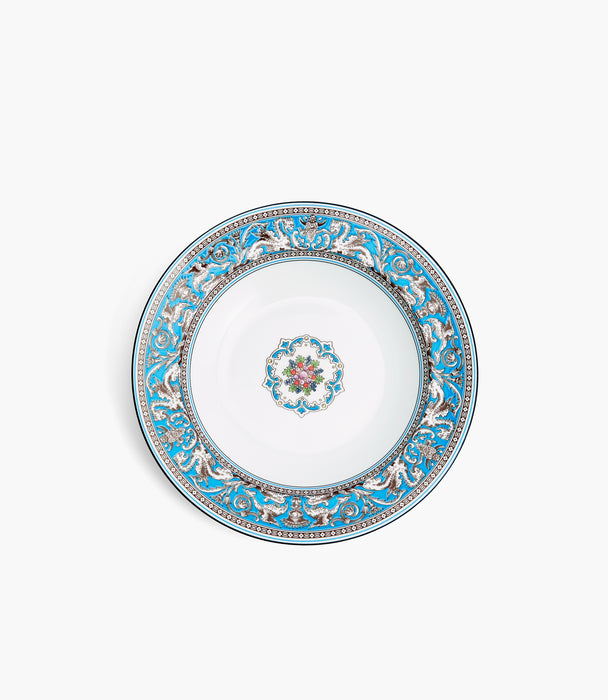 Florentine Turquoise Rim Soup 23cm