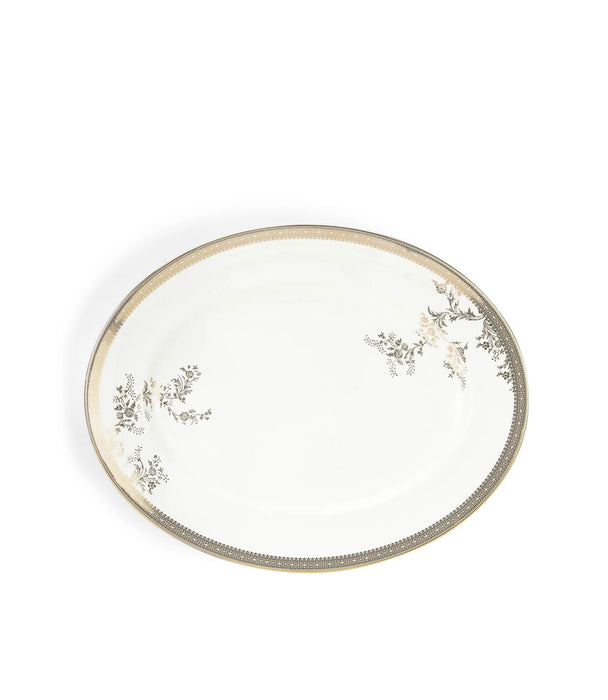 Vera Wang Lace Platinum Oval Platter 35.7cm 14in