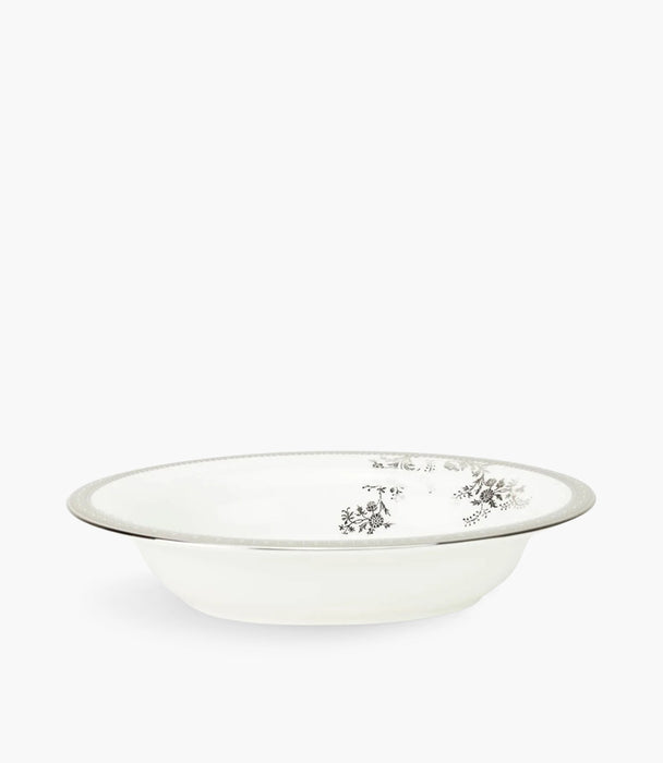 Vera Wang Lace Platinum Open Oval Dish 25cm 9.8in