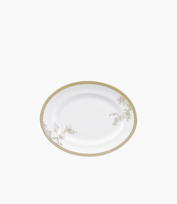 Vera Wang Lace Gold Oval Platter 35cm - Roomours