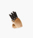 Knife Block 6 Pcs Stainless Steel & Wood Black - Roomours